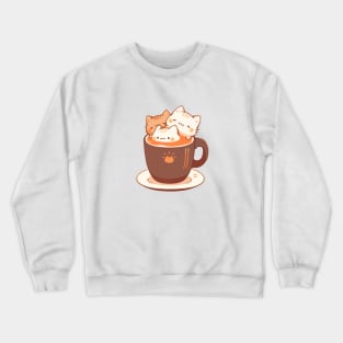 Kawaii kittens in hot chocolate cup Crewneck Sweatshirt